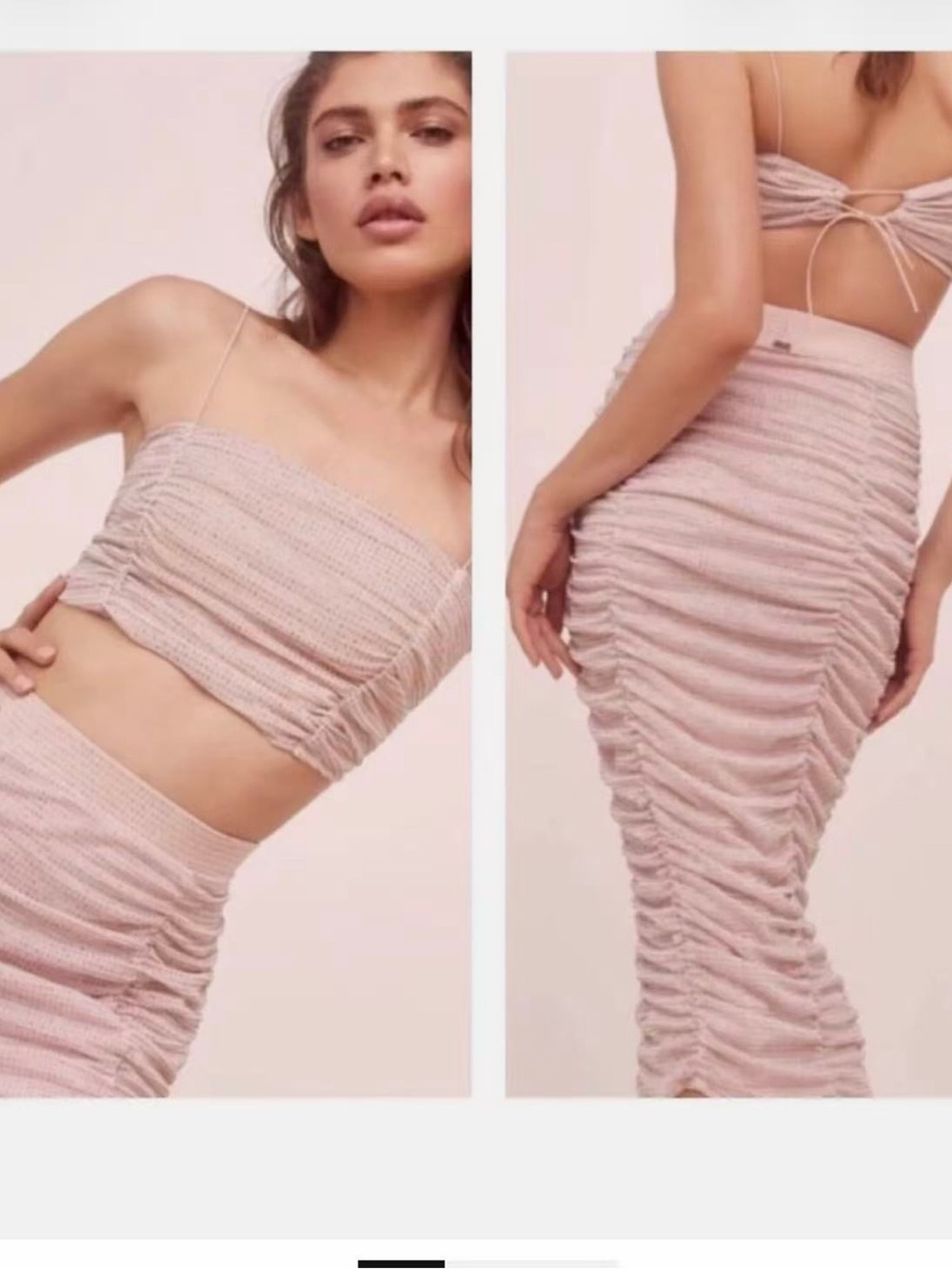 For Love and Lemons x VS NWT All That Glitters Pink Midi Skirt